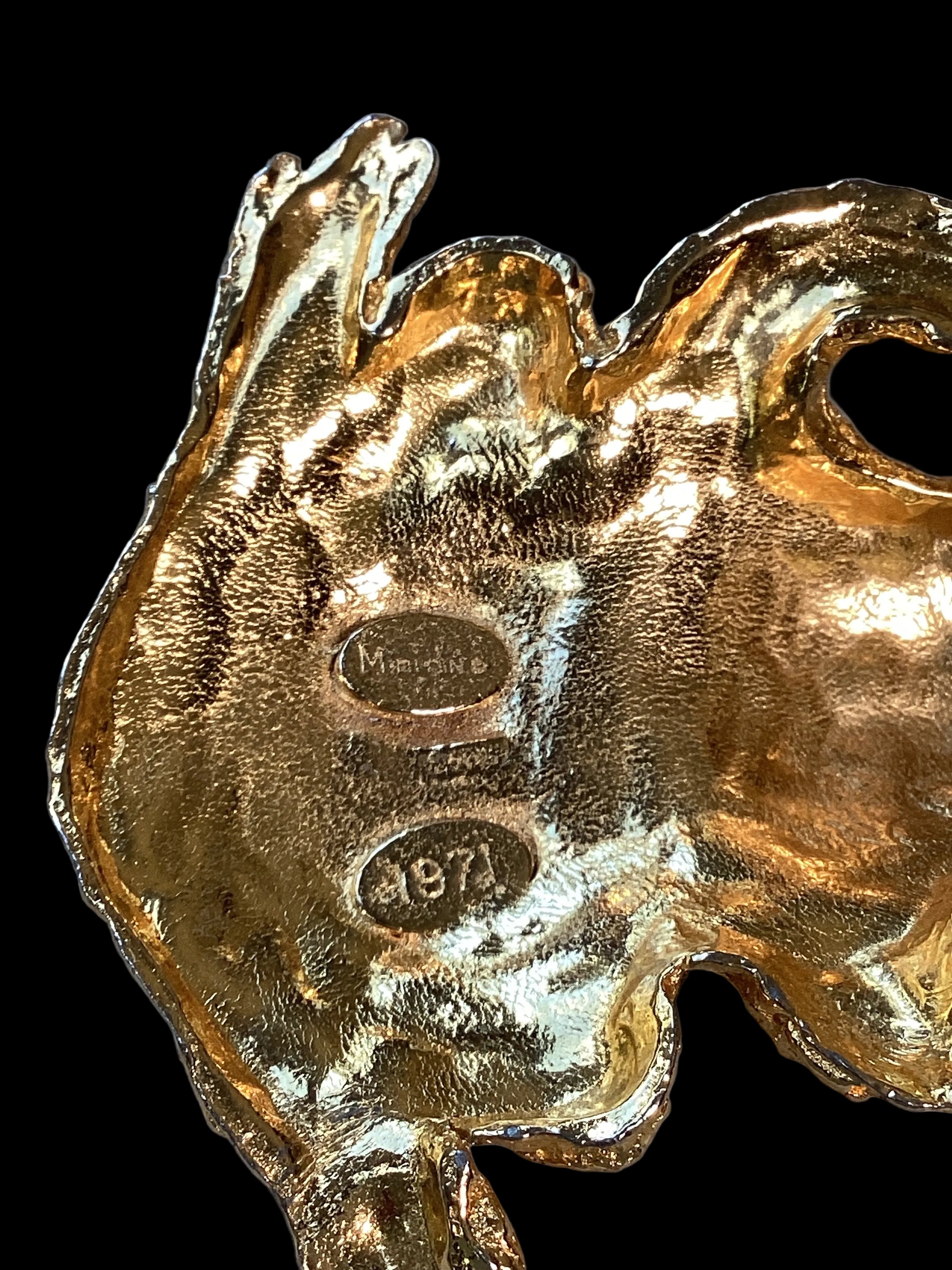 1971 Princess Mimi di Niscemi Frog Pendant Necklace