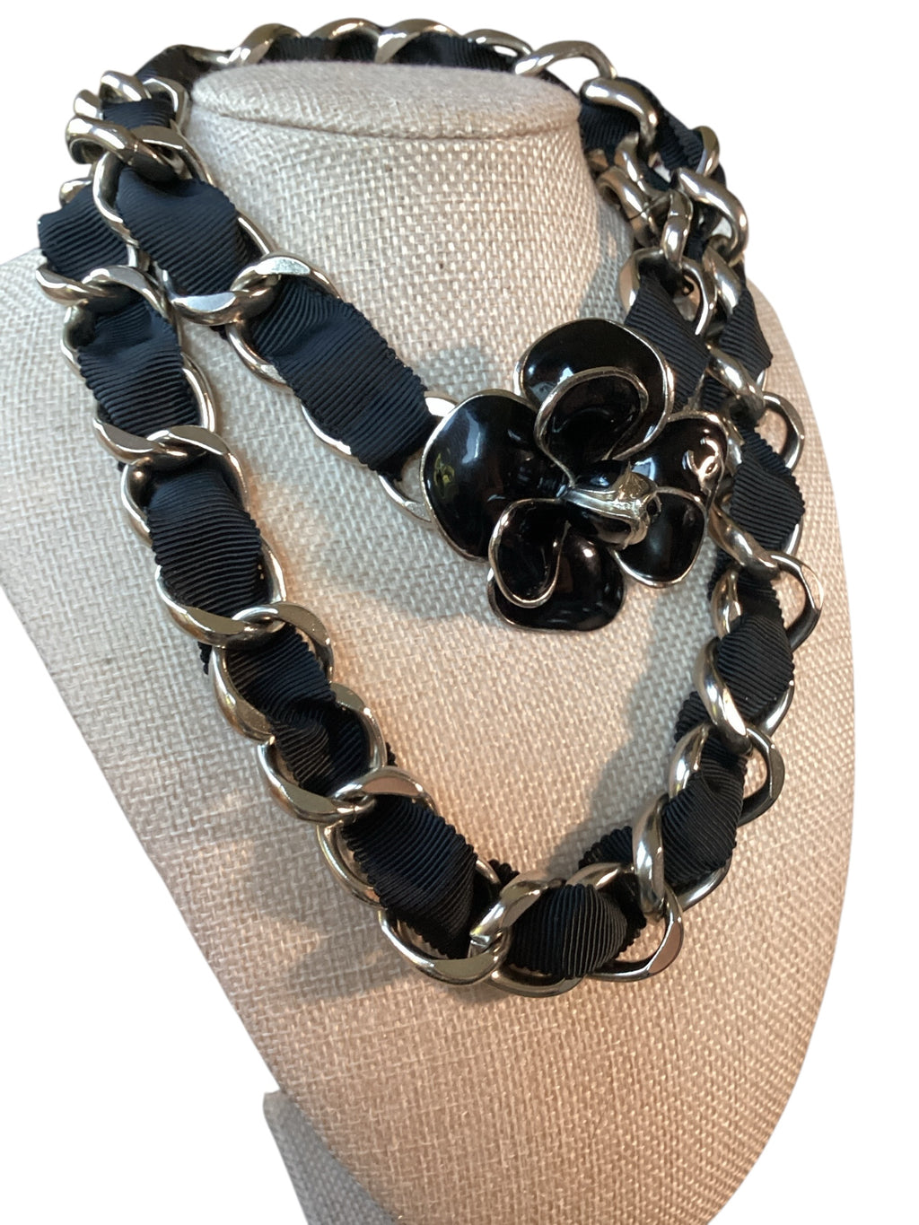 CHANEL Black & Silver Camilla Necklace