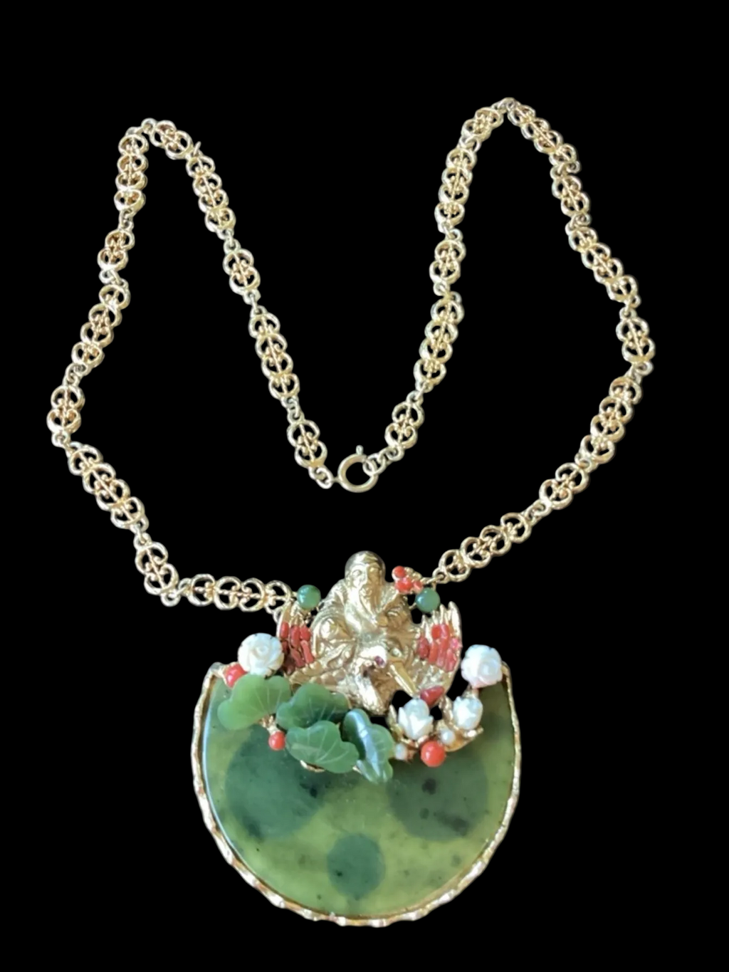 RARE 1960's Swoboda Buddha Jade
Pendant Necklace