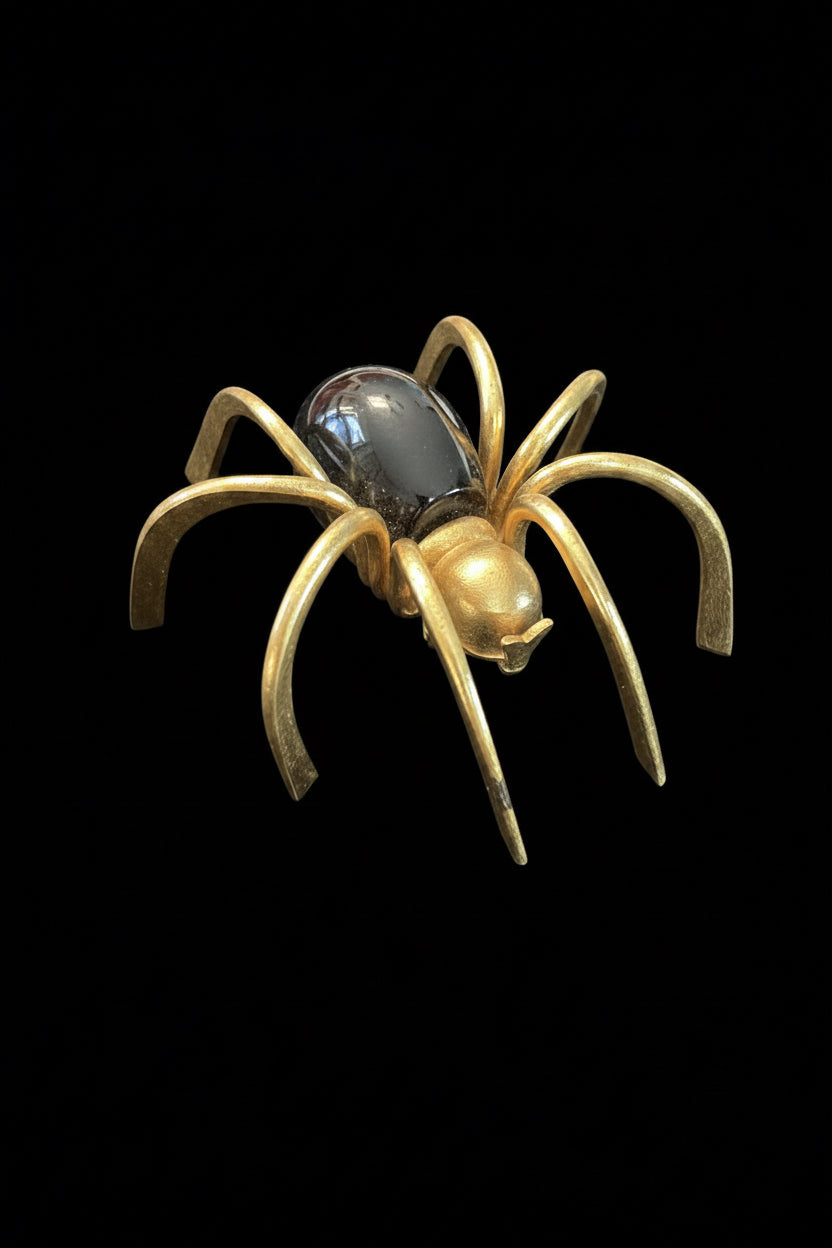 Circa 1930s-40s Art Deco Bakelite Spider Brooch Pin