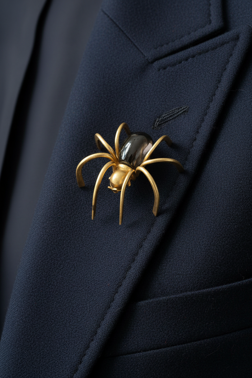 Circa 1930s-40s Art Deco Bakelite Spider Brooch Pin