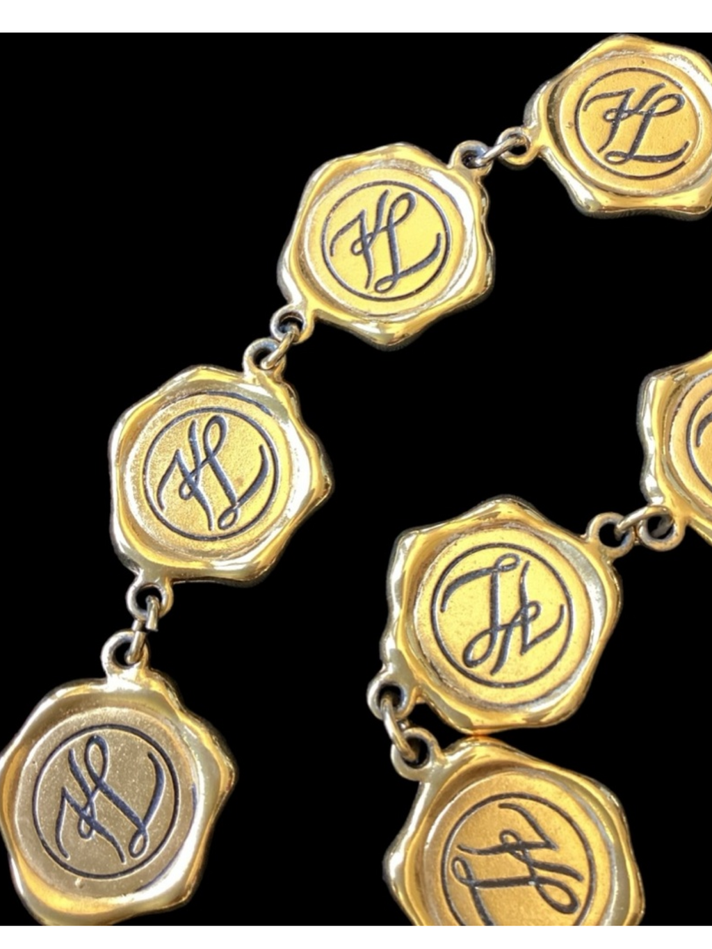 Vintage Karl Lagerfeld Wax Seal Coin
Reversible Necklace