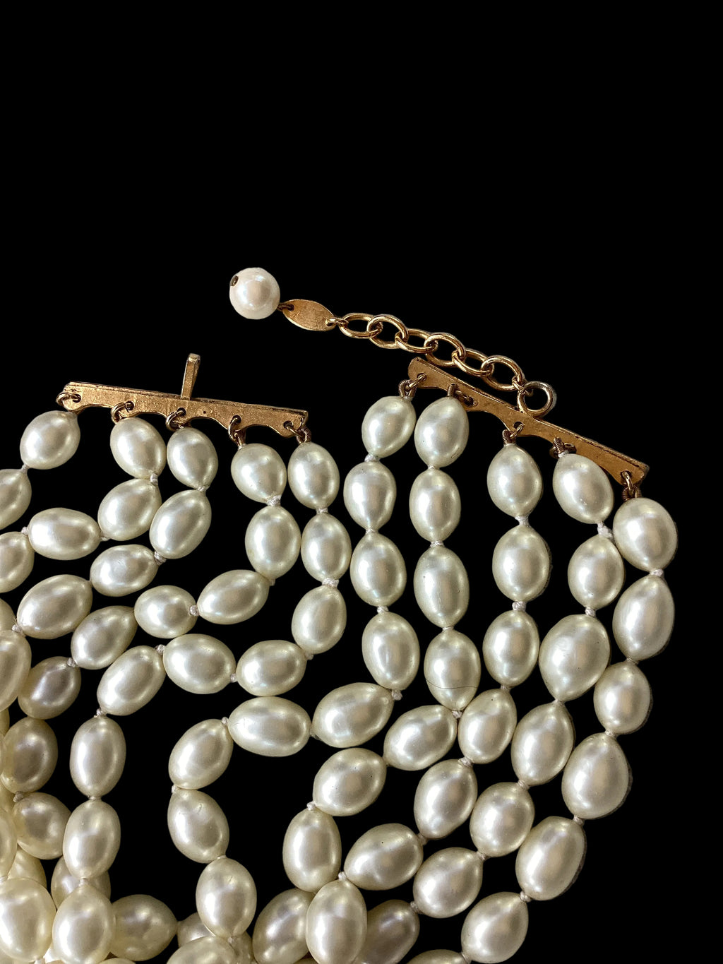 Ultra Rare Vintage 1984 Chanel Season 23         5-Strand Baroque Pearl
Choker Necklace