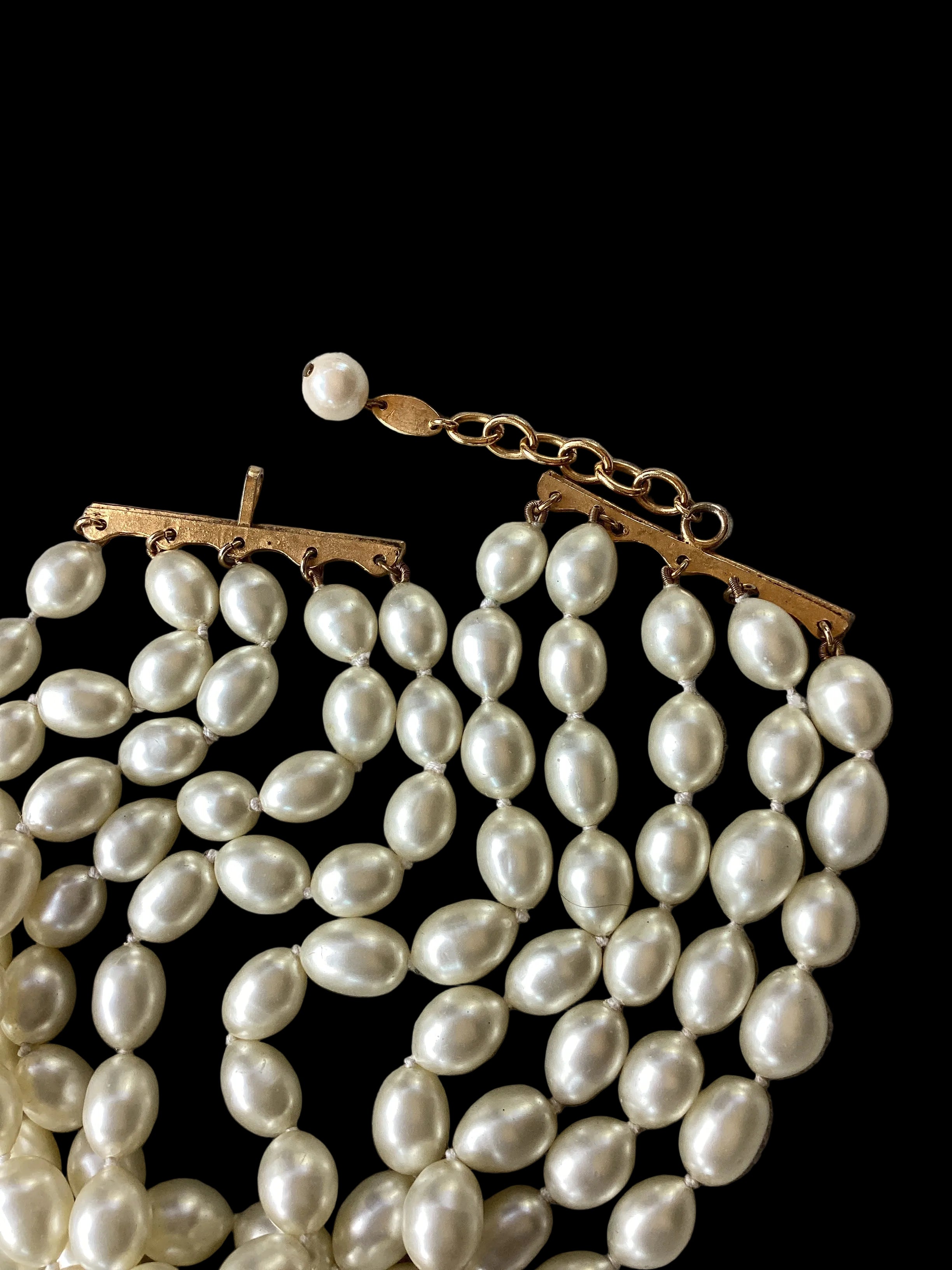 Ultra Rare Vintage 1984 Chanel Season 23         5-Strand Baroque Pearl
Choker Necklace