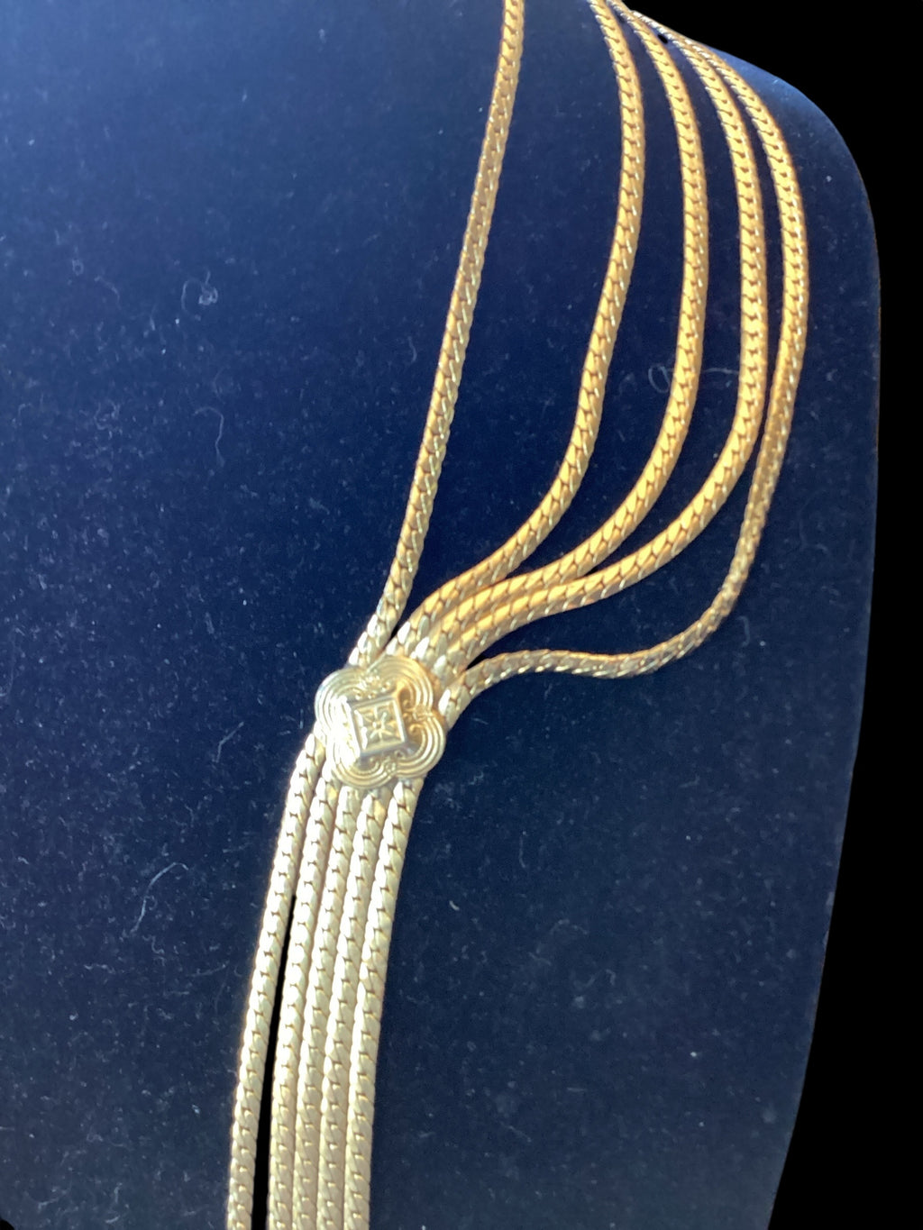 Christian Dior Vintage Five Strands Plum Blossom Swag Chain Long Necklace/Belt