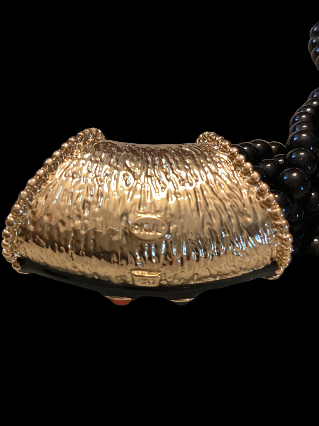 Circa 1980’s Kenneth Jay Lane KJL Multi-Strand Multi-Color Cabochon Black Enamel Necklace & Bangle Set