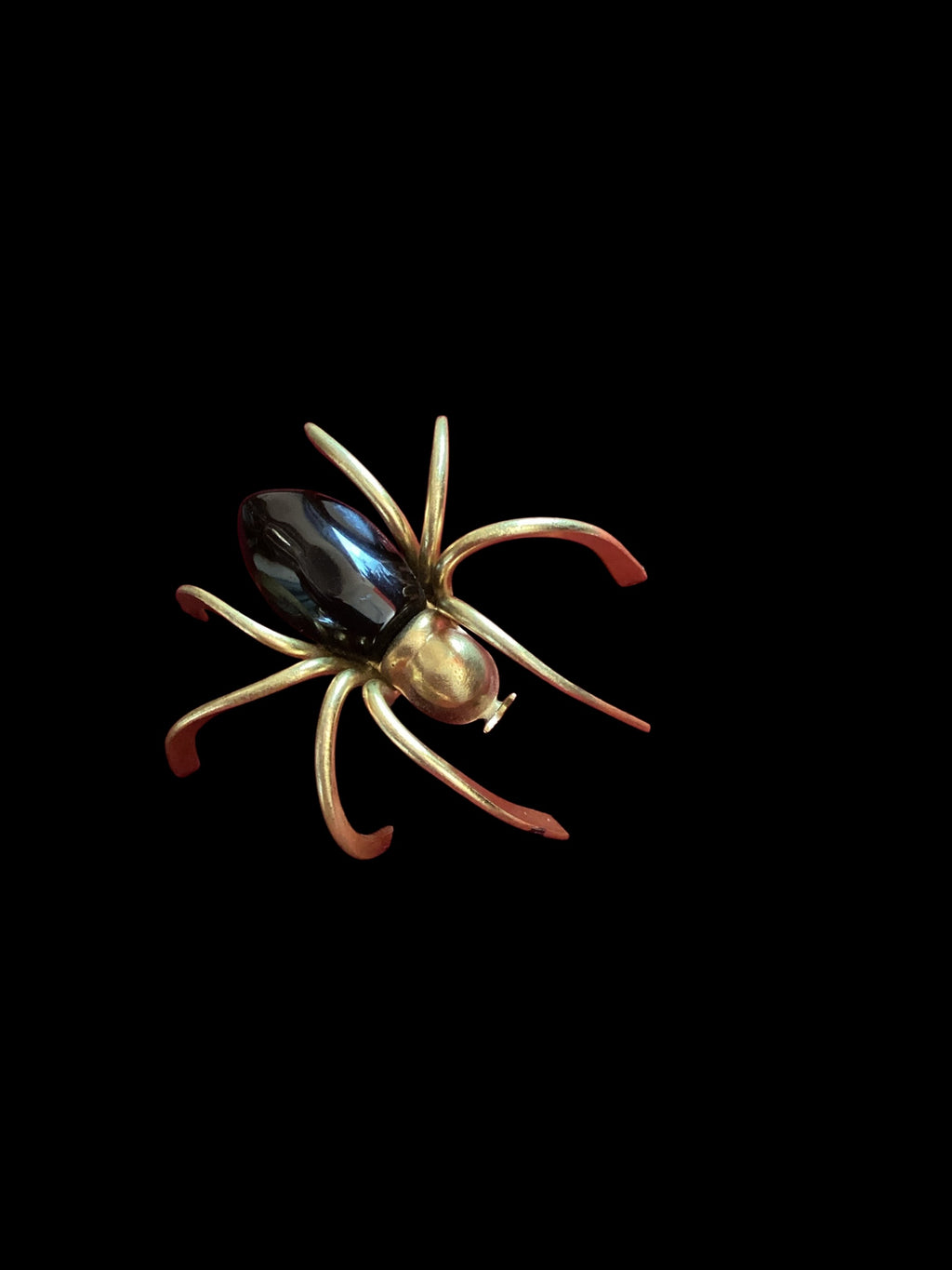 Circa 1930s-40s Art Deco Bakelite Spider Brooch Pin