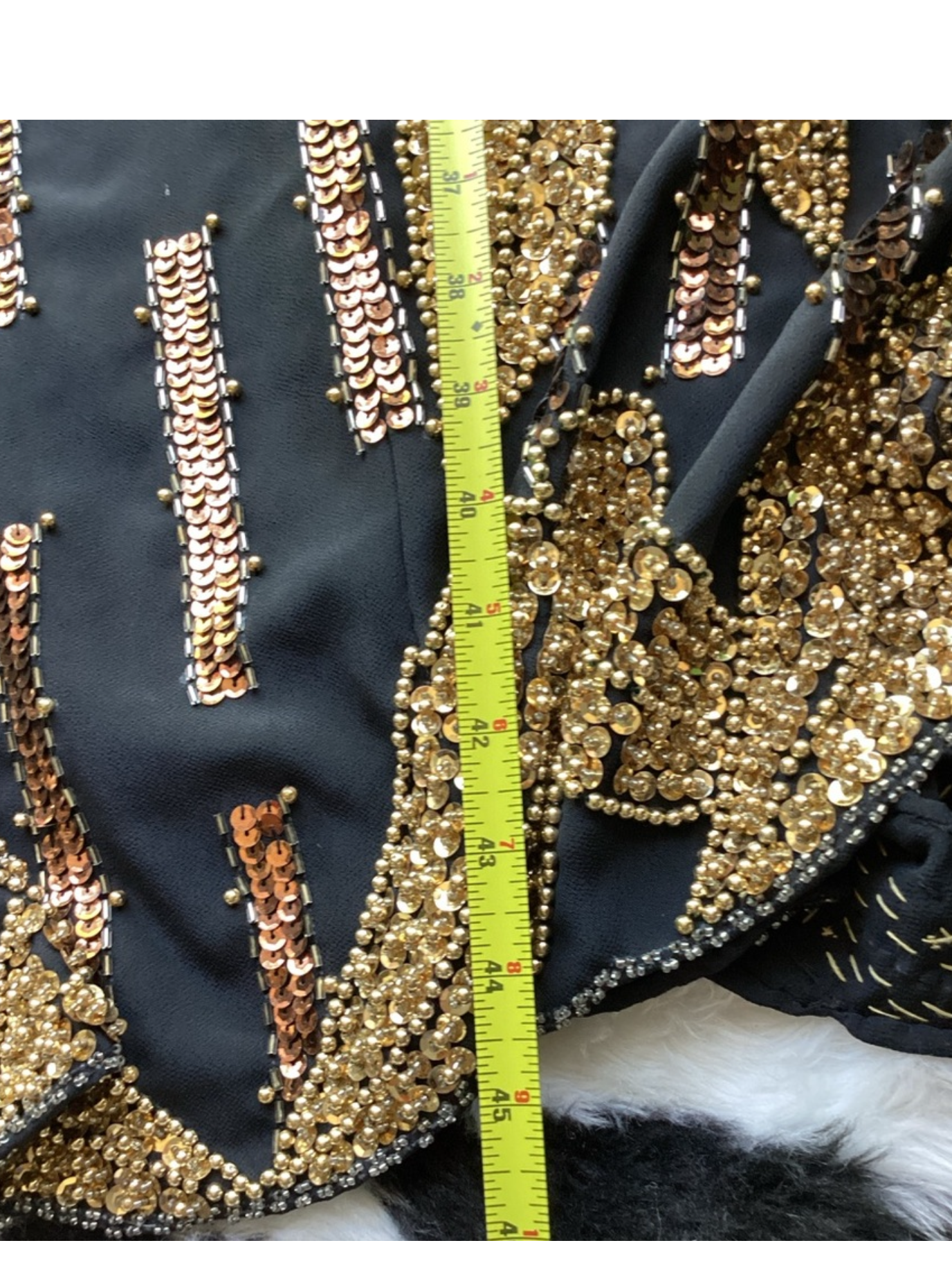 Vintage 1980’s Black & Gold Beaded Bamboo Design Cocktail Dress