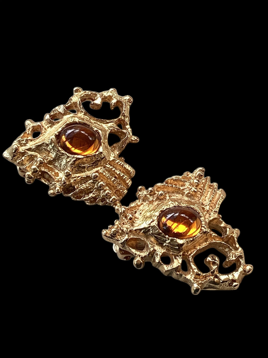 Vintage Christian Lacroix haute couture heart-shaped clip-on earrings Circa 1980’s