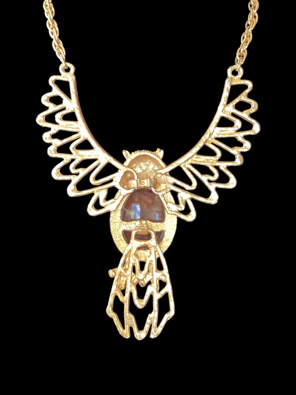 1960 Kenneth Lane Articulated Owl Necklace