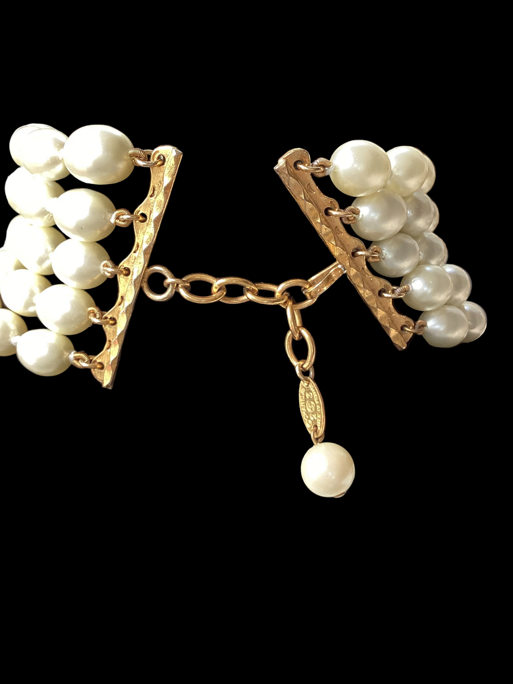 Ultra Rare Vintage 1984 Chanel Season 23         5-Strand Baroque Pearl
Choker Necklace