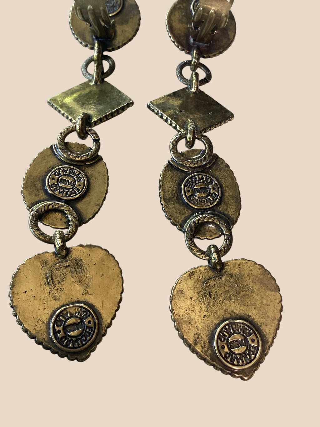 Edouard Rambaud 1980’s Runway Shoulder Duster Earrings
