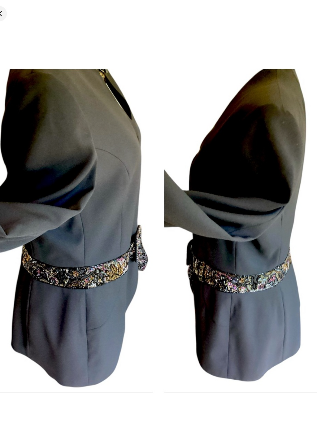 1980’s John Meyer of Norwich Black Party
Jacket with Beaded Belt