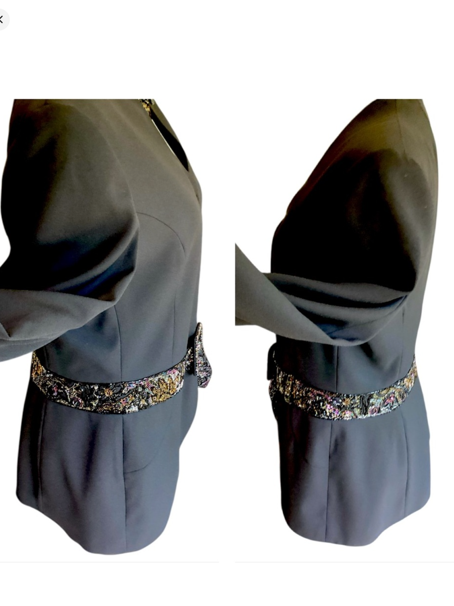 1980’s John Meyer of Norwich Black Party
Jacket with Beaded Belt