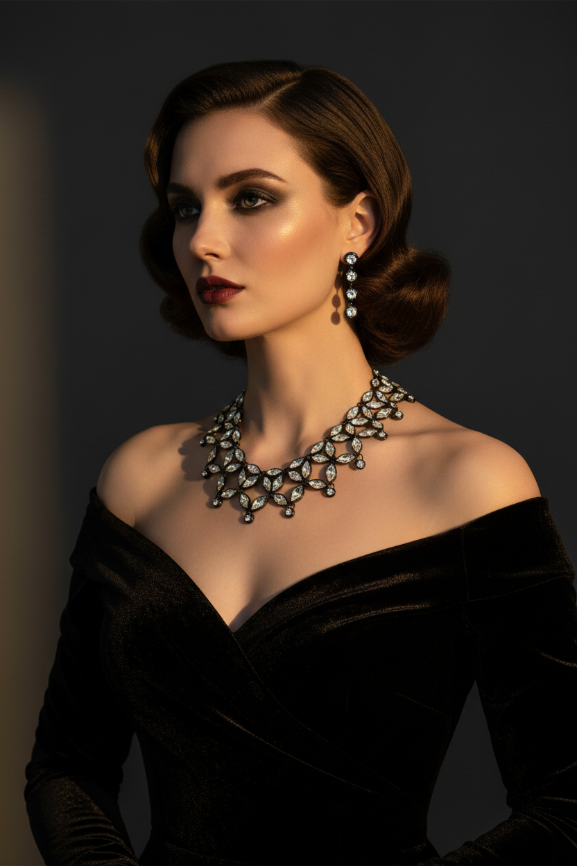 Limited Edition Yves Saint Laurent Crystal Collar &
Earrings Set