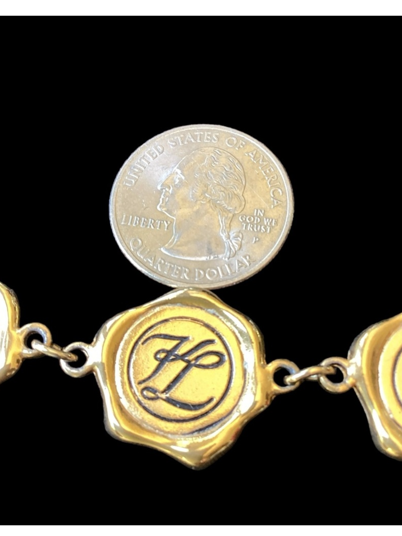 Vintage Karl Lagerfeld Wax Seal Coin
Reversible Necklace