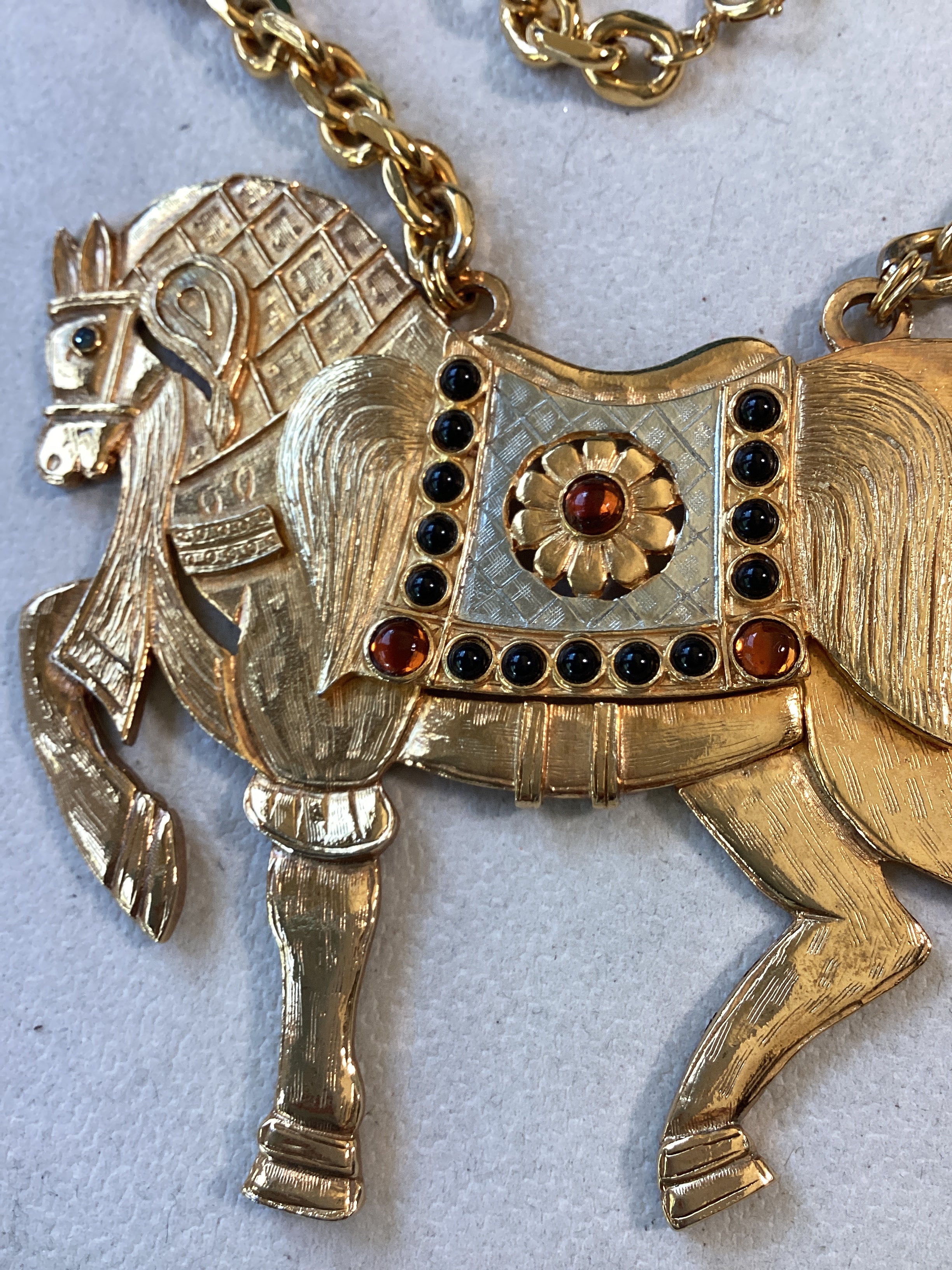 RARE Vintage Cadoro Horse Necklace