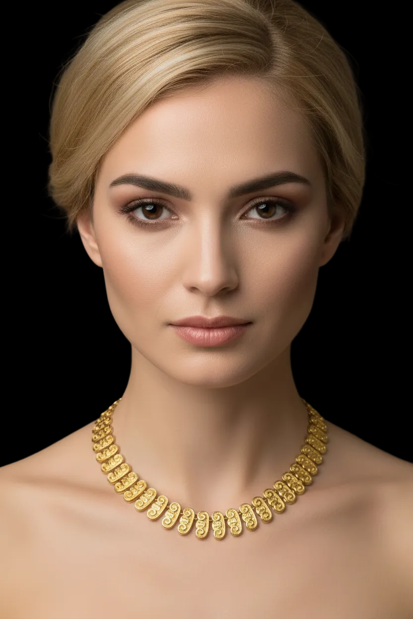 Vintage FENDI Circa 1980's 18k GP Signature
Collar Necklace