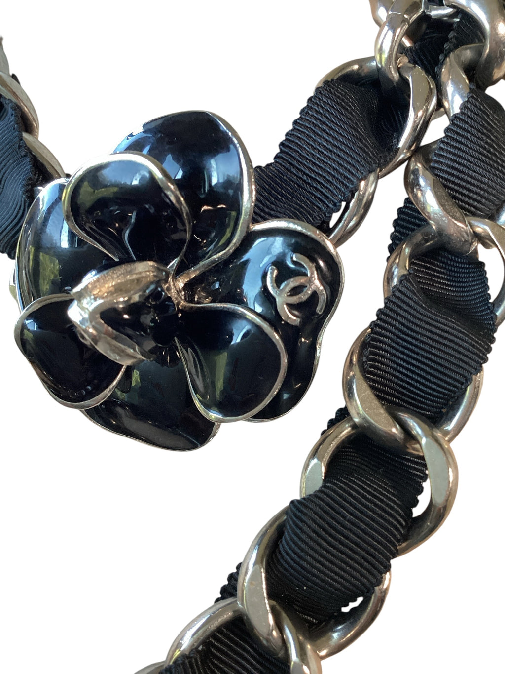 CHANEL Black & Silver Camilla Necklace