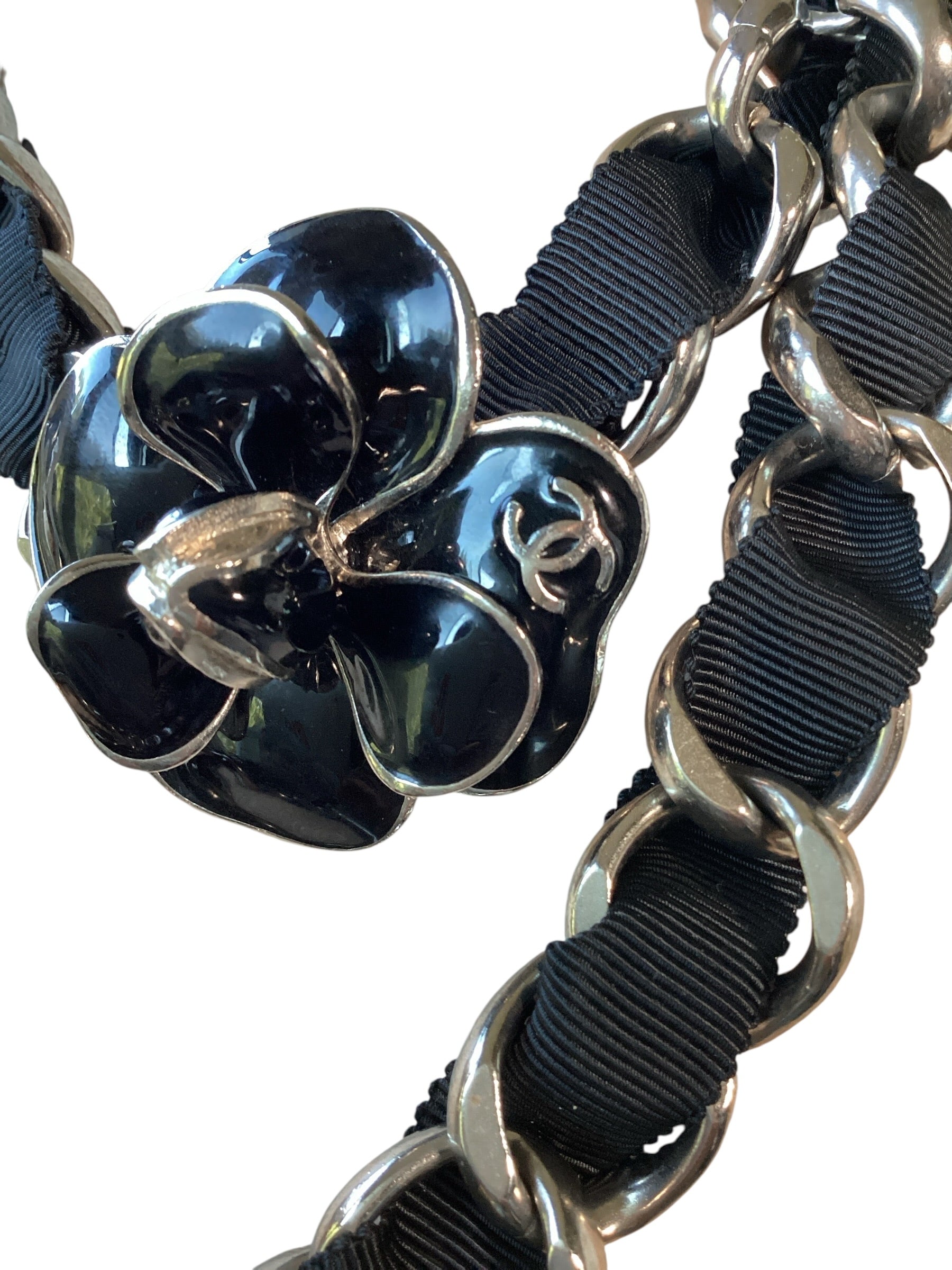 CHANEL Black & Silver Camilla Necklace