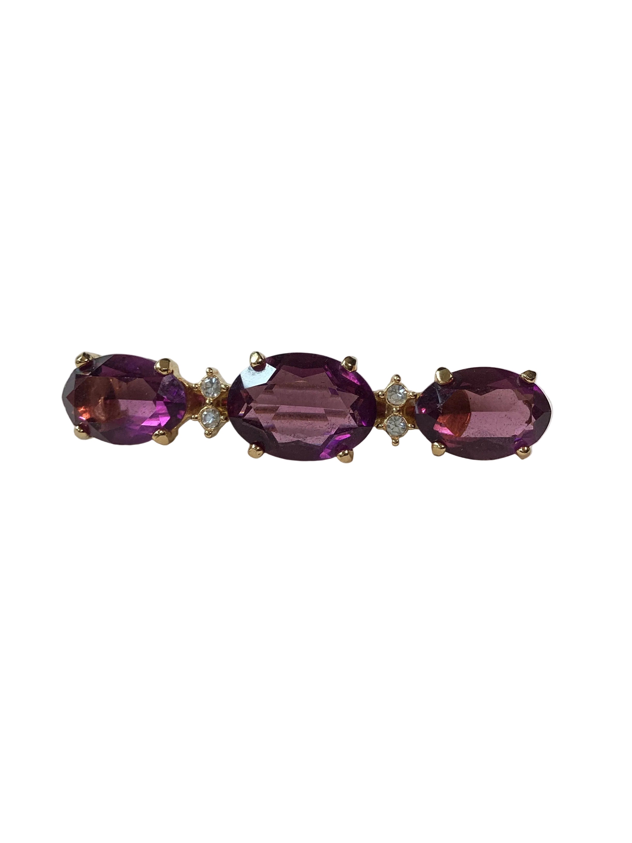 Christian Dior 1980’s Amethyst Bar Brooch
