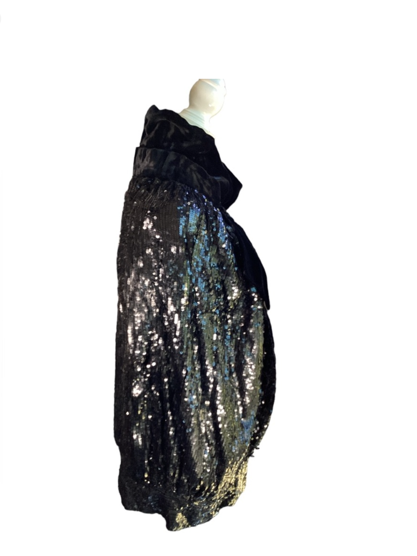 1950’s Black Sequin & Velvet Cocoon Cape