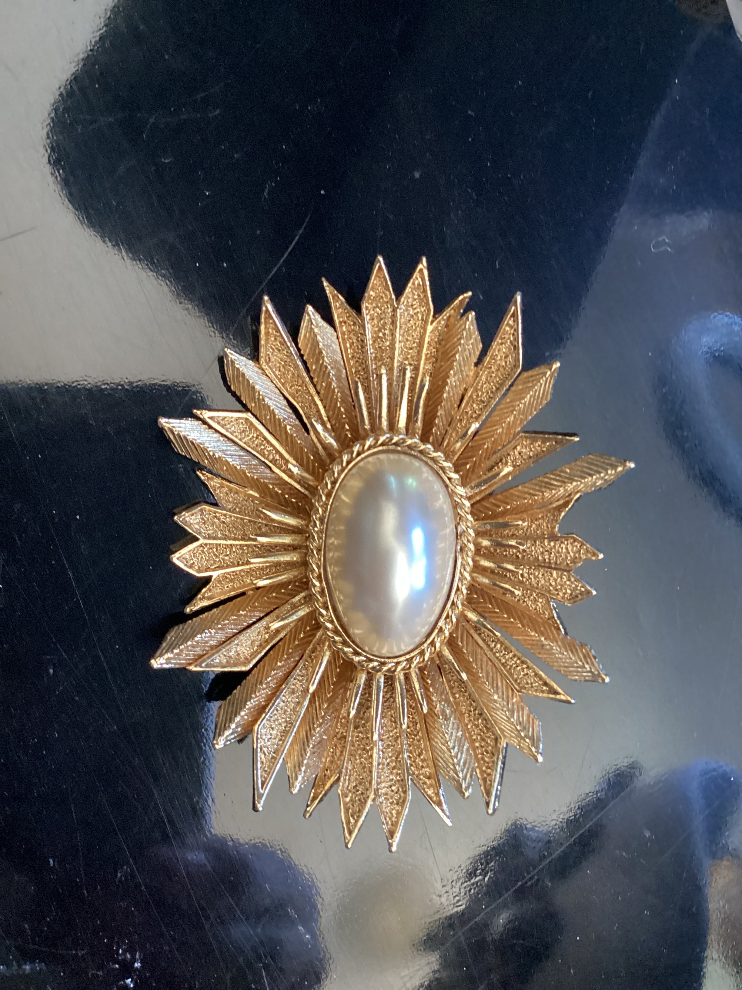 RARE Balenciaga Gold Starburst Brooch