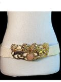 Vintage 1980's Judith Lieber Foo Dogs Python
& Gemstone Belt