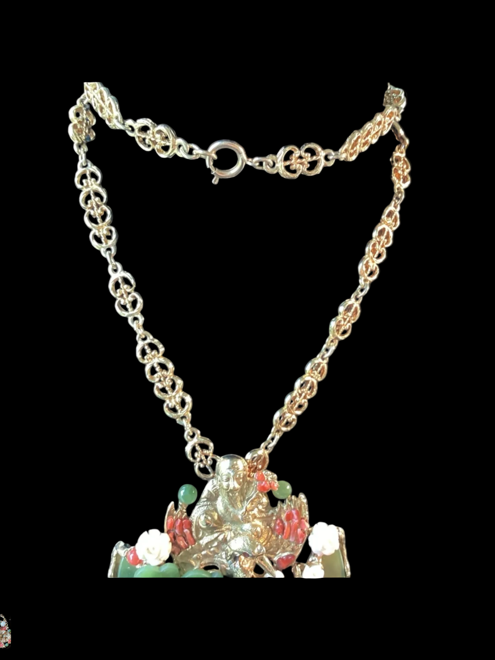 RARE 1960's Swoboda Buddha Jade
Pendant Necklace