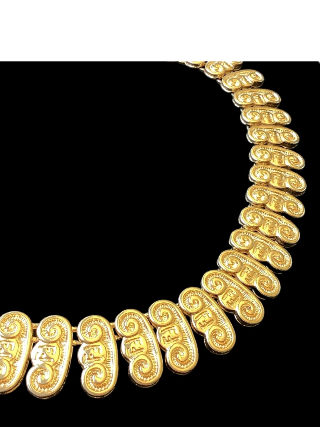 Vintage FENDI Circa 1980's 18k GP Signature
Collar Necklace