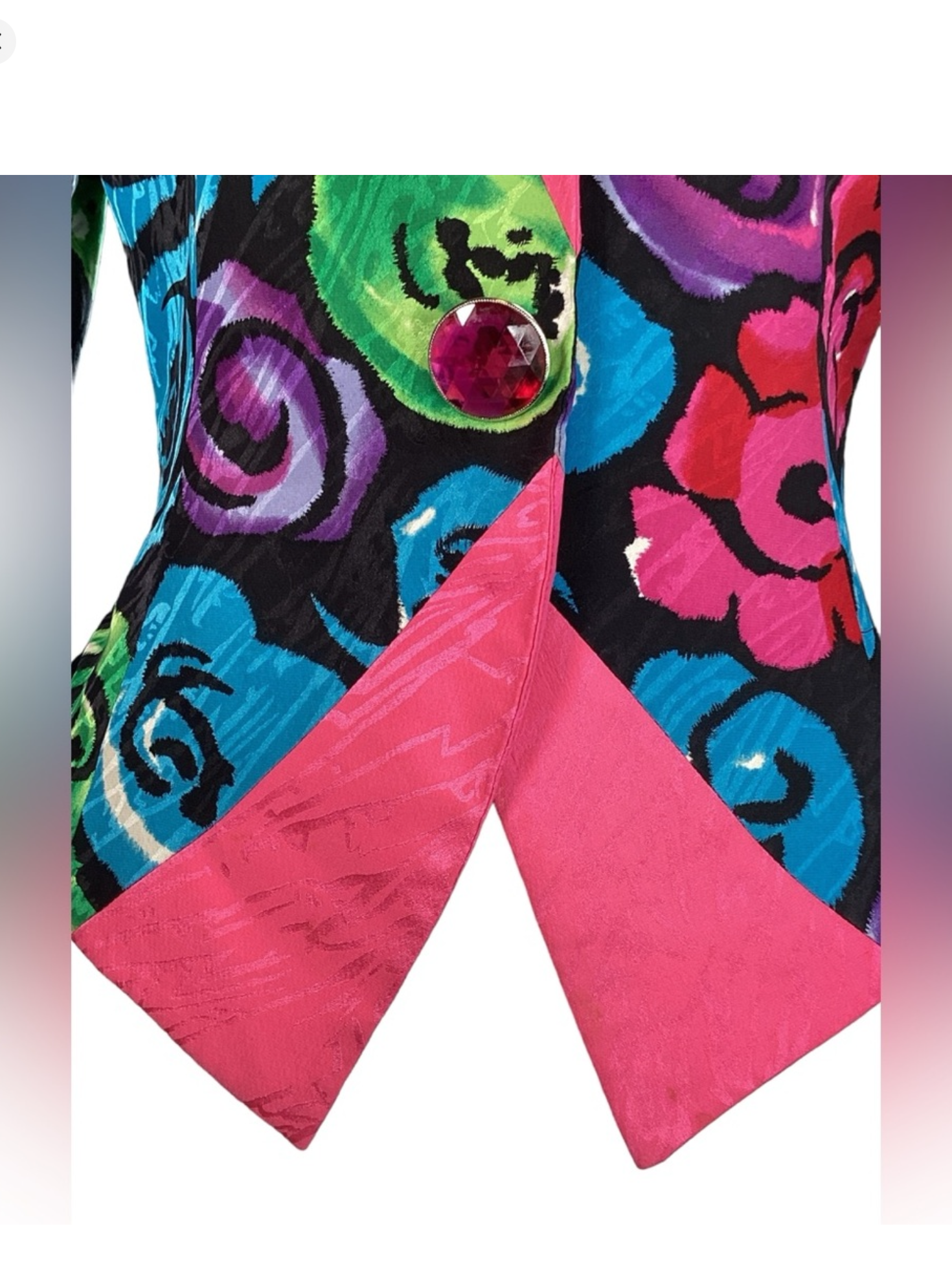 1980's Silk Abstract Floral Blazer