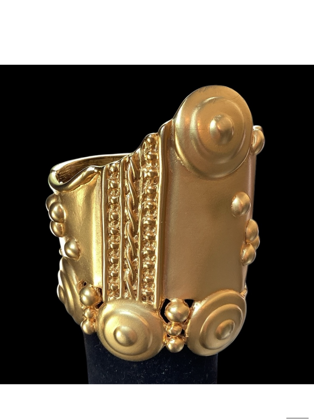 EXTREMELY RARE 1970's Ugo Correani 18kt Gold Plated HUGE Cuff Bracelet