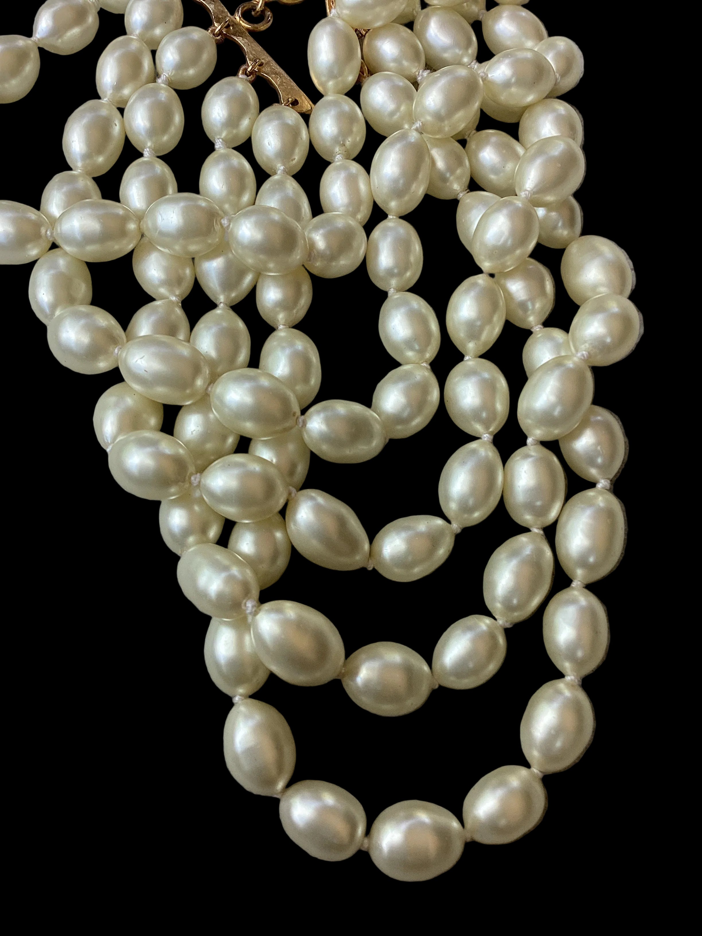 Ultra Rare Vintage 1984 Chanel Season 23         5-Strand Baroque Pearl
Choker Necklace