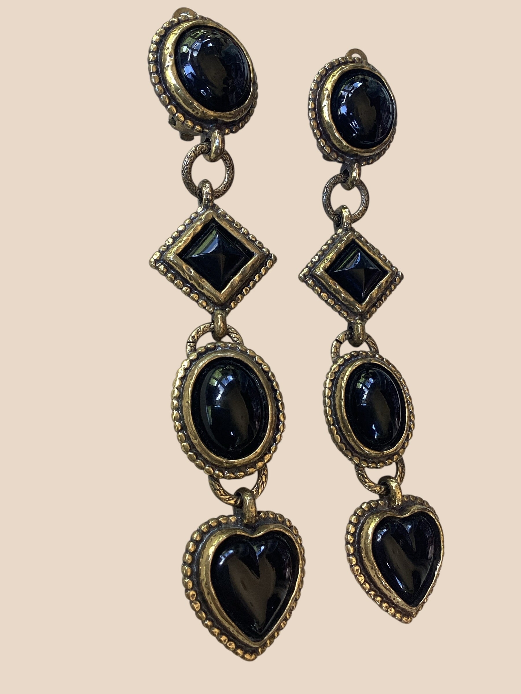 Edouard Rambaud 1980’s Runway Shoulder Duster Earrings