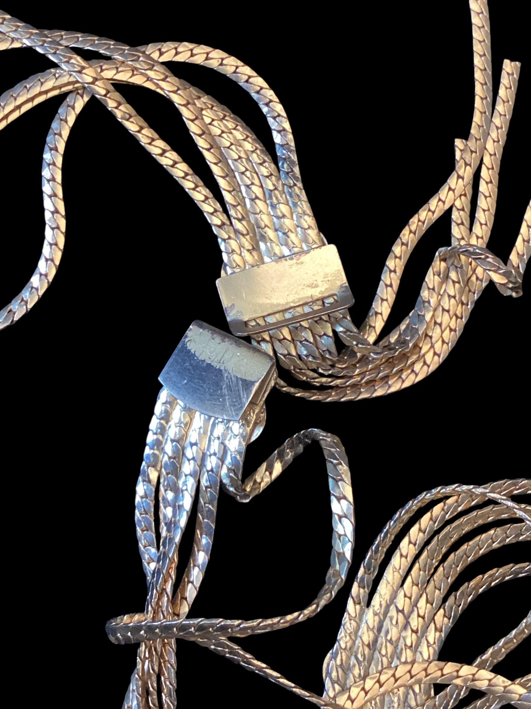 Christian Dior Vintage Five Strands Plum Blossom Swag Chain Long Necklace/Belt