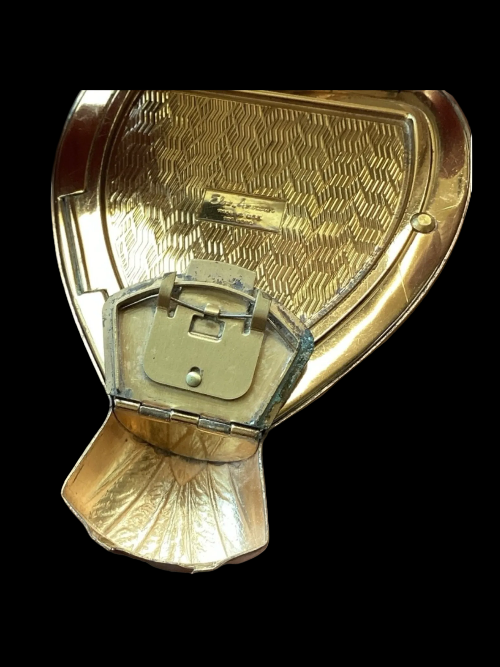 Salvador Dalí Signed "Bird in Hand" Surrealist Powder Compact by Elgin American — Fine Art Collectible, c. 1950
