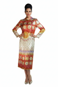 1960s Elinor Simmons for Malcolm Starr Metallic Long Sleeve Dress
