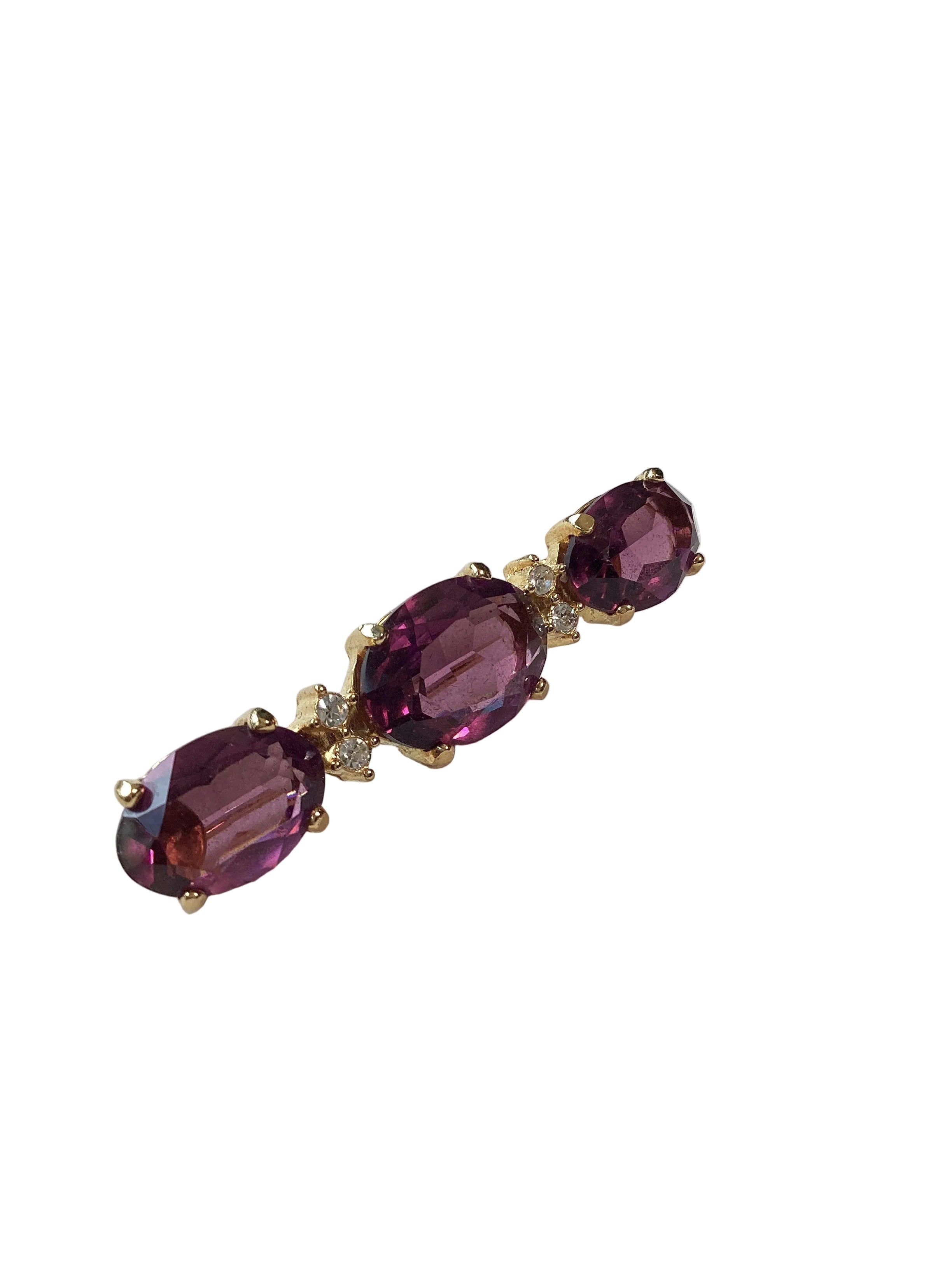 Christian Dior 1980’s Amethyst Bar Brooch