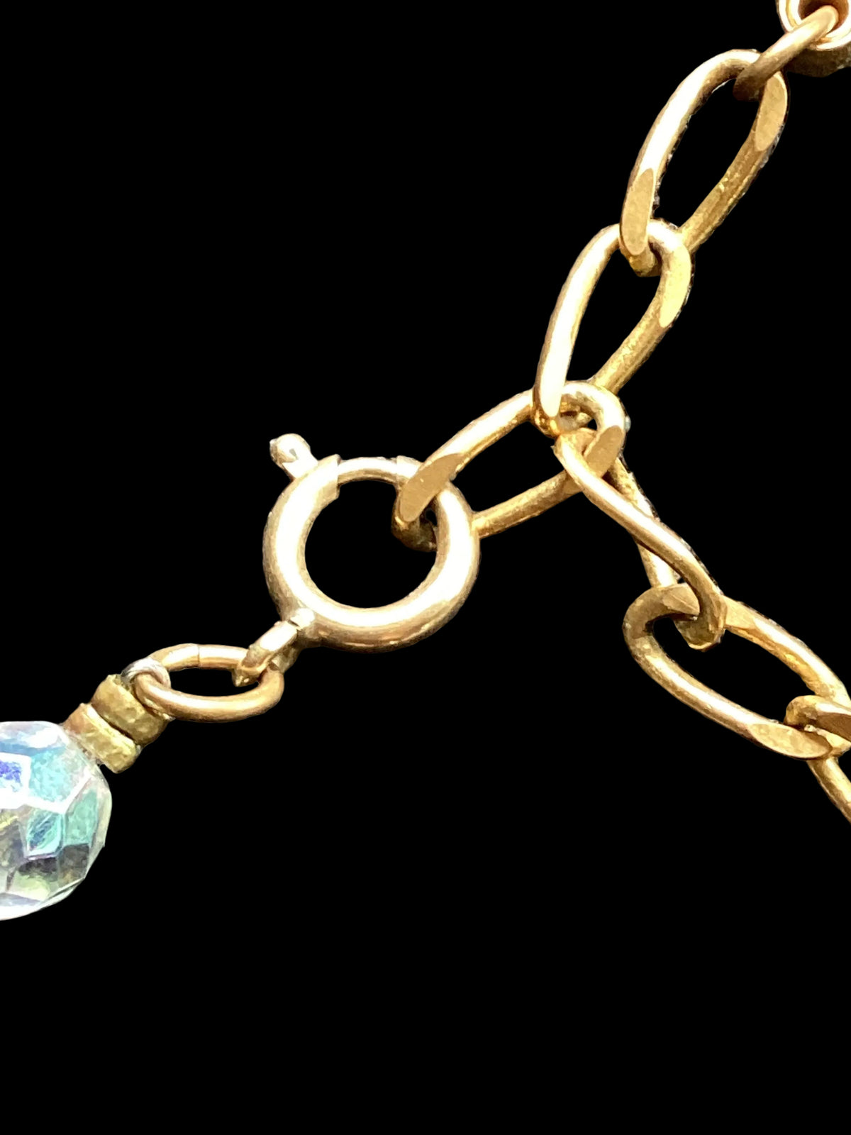 Laure de Gazaillan Paris Statement 1980’s Runway Couture Parure – Gold-Tone Double Gas-Pipe Necklace & Clip-On Earrings