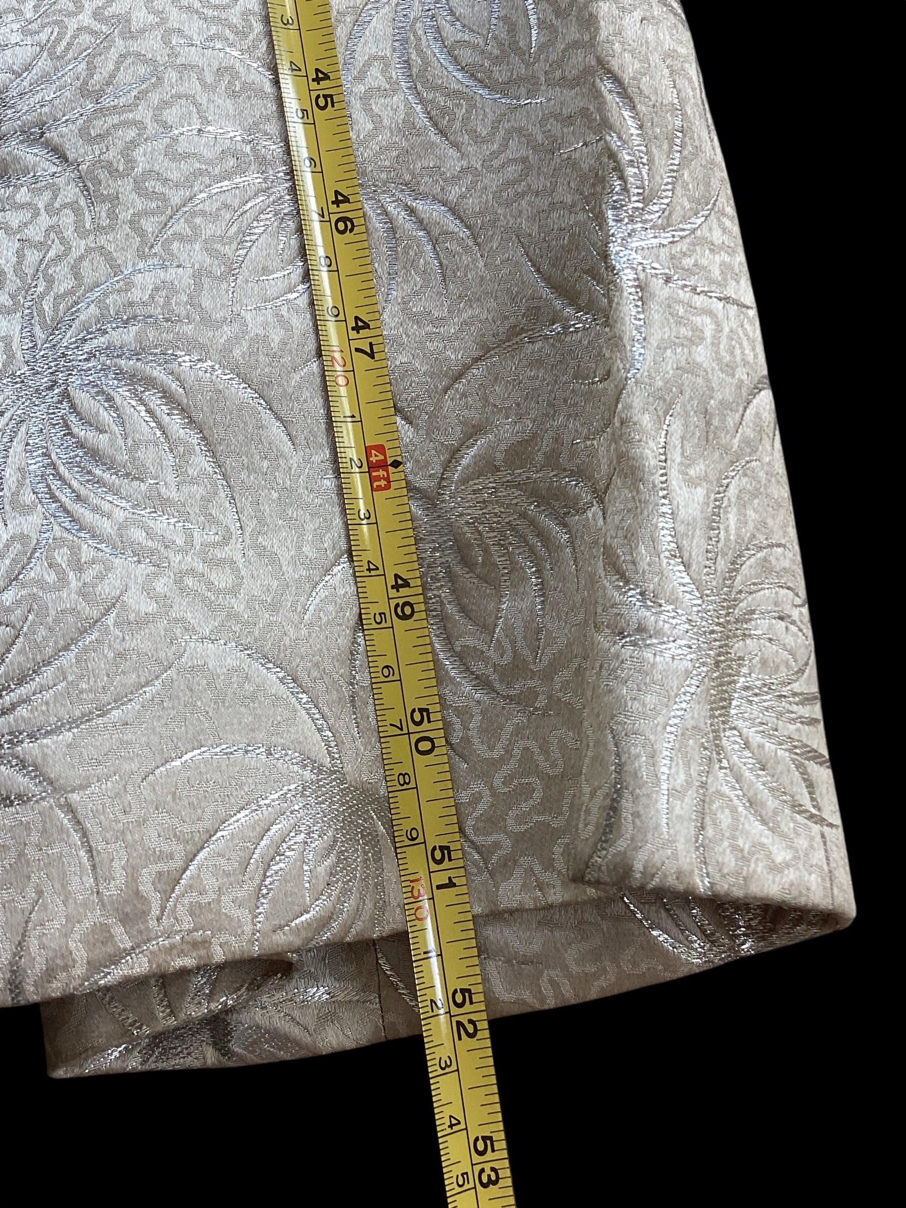 Pristine Vintage 1960s Metallic Silver & Ivory Silk Brocade Floor-Length Opera/Evening Coat