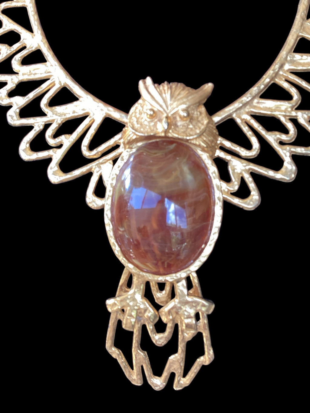 1960 Kenneth Lane Articulated Owl Necklace