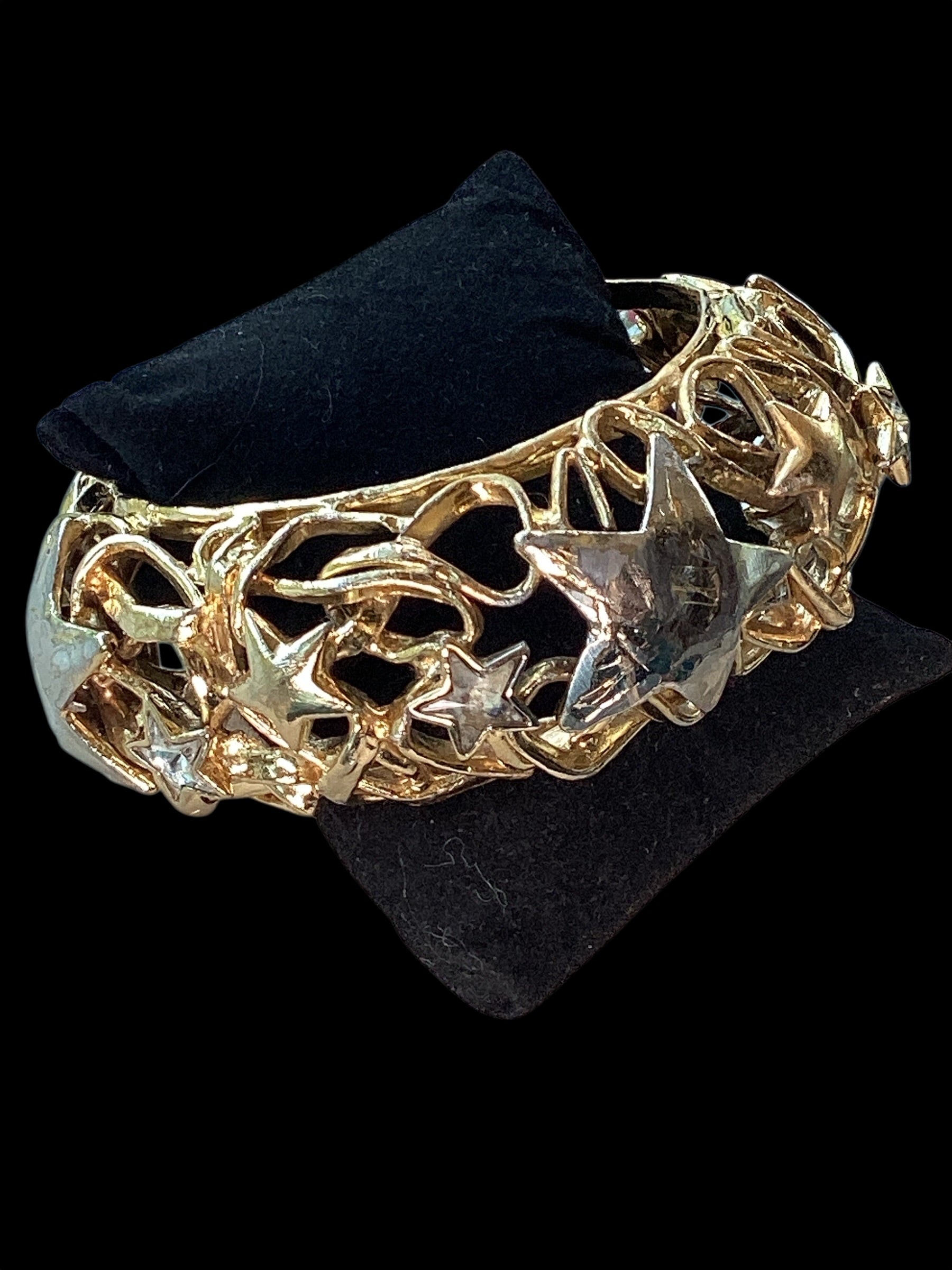 Vintage YSL Yves Saint Laurent Star Cuff Gold Bracelet Rive Gauche 1980s
Runway 160g