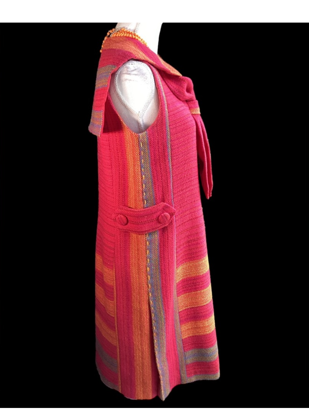 1960's Wool Tweed Magenta
Sleeveless Dress