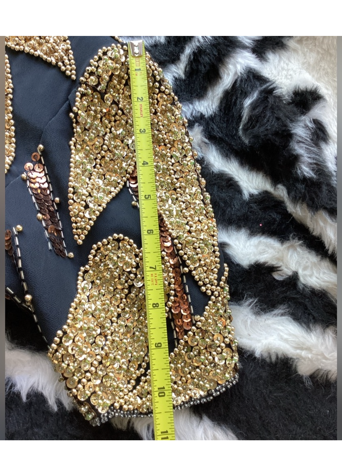 Vintage 1980’s Black & Gold Beaded Bamboo Design Cocktail Dress