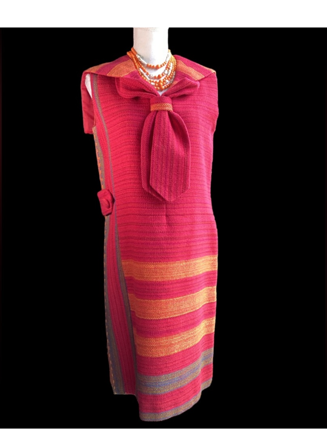 1960's Wool Tweed Magenta
Sleeveless Dress