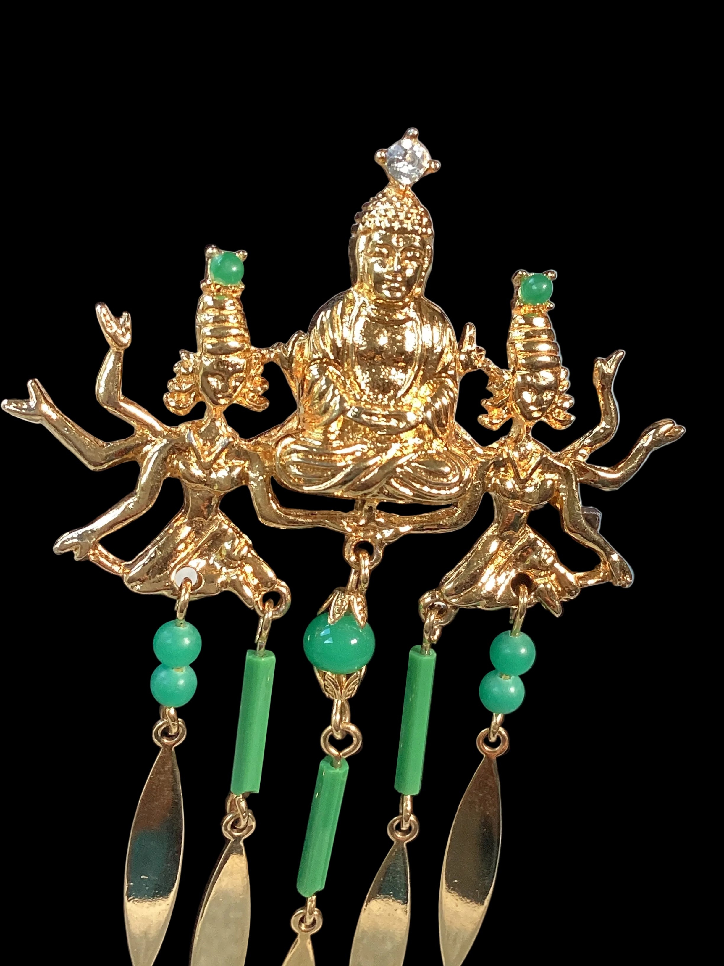Vintage Arthur Pepper Buddha Brooch & Earring Set