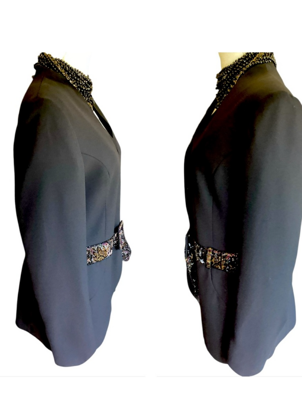 1980’s John Meyer of Norwich Black Party
Jacket with Beaded Belt