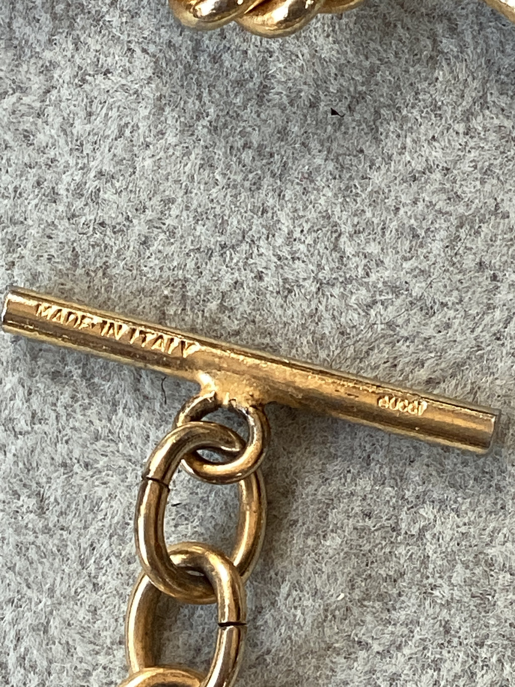 Vintage 1970s Gucci Enamel Chain Link Necklace/Belt Gold Tone Bronze Interlocking
GG Logo