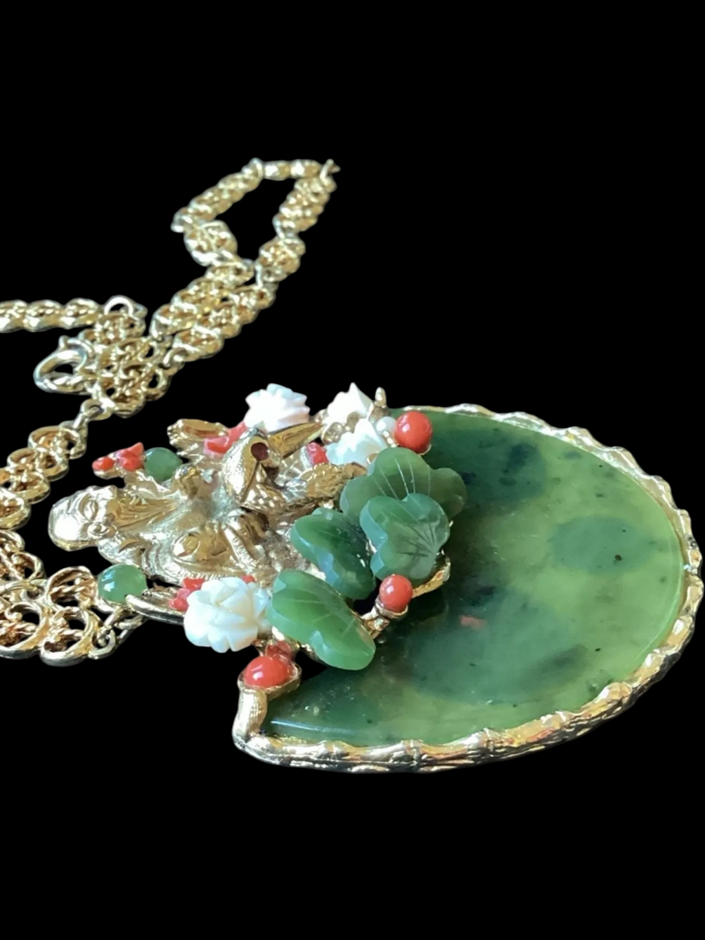 RARE 1960's Swoboda Buddha Jade
Pendant Necklace