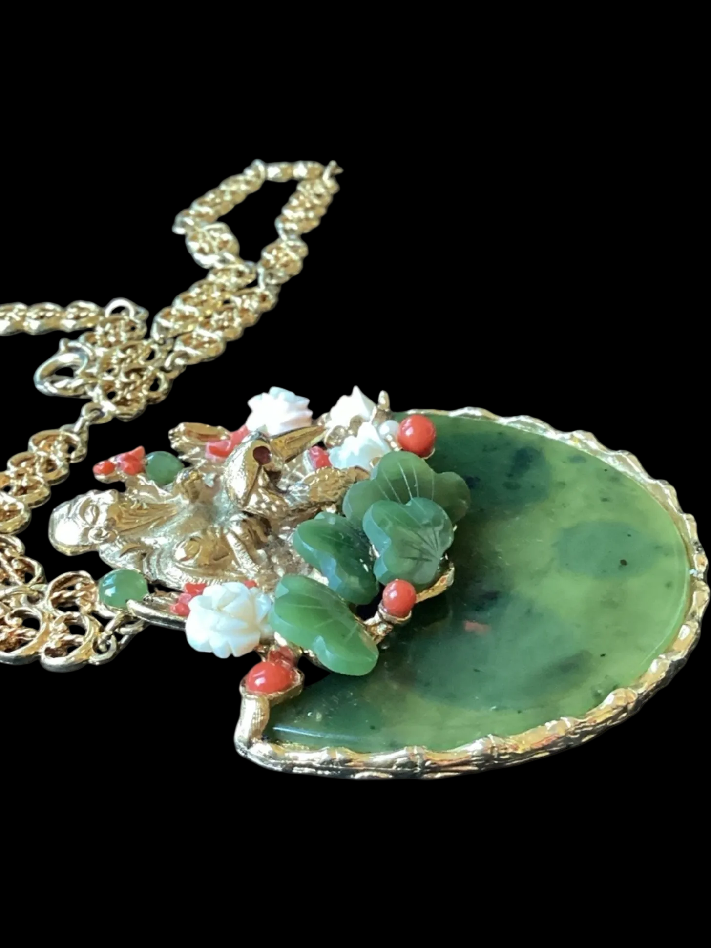 RARE 1960's Swoboda Buddha Jade
Pendant Necklace